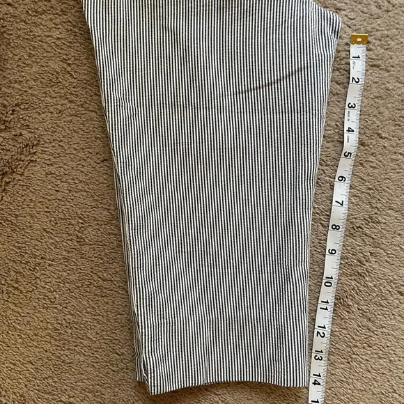 TALBOTS RELAXED CHINO SHORTS - SUNSHINE SEERSUCKER | Blue Soft White| Size 2P - Picture 7 of 9